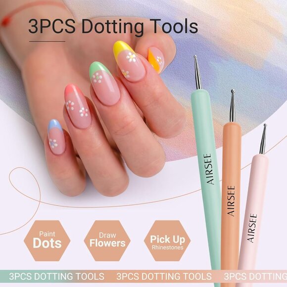 Nail Art Brush Set, Nail Art Tools with Nail Polish Brush, Nail Liner Brush, Nai - Picture 6 of 7